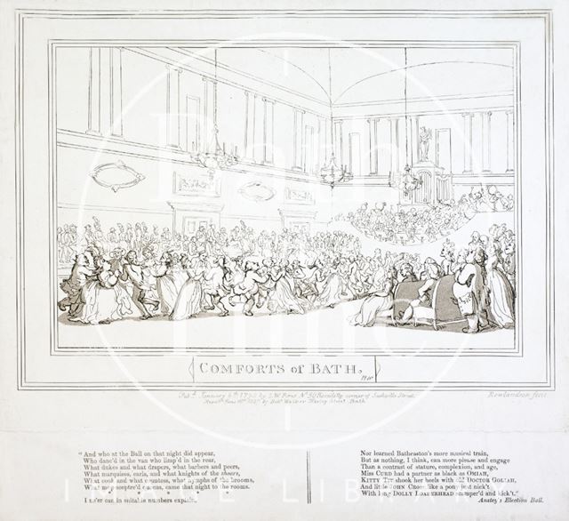 Comforts of Bath, Plate 10. The Upper Assembly Rooms 1798, republished 1857