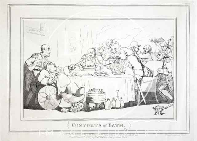 Comforts of Bath, Plate 9. The Upper Assembly Rooms 1798, republished 1857 - detail