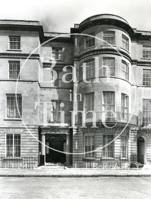 Entrance and elevation of 1, Sion Hill Place, Bath 1956