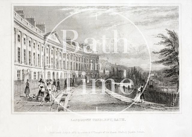 Camden Crescent, Bath (incorrectly labelled Lansdown Crescent) 1829