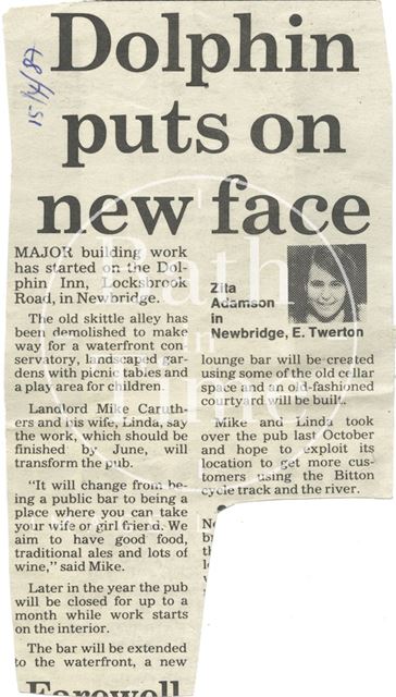 Dolphin Inn, Bath puts on new face 1987