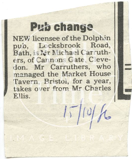 Pub Change - Dolphin Inn, Bath 1986