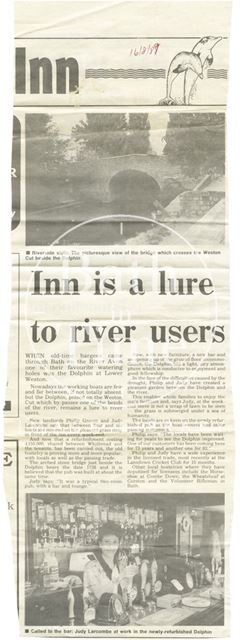 Inn is a lure to river users - Dolphin Inn, Bath 1989