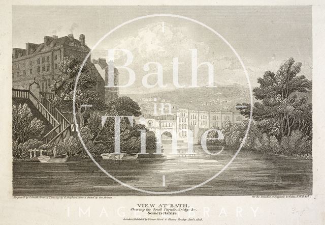 View at Bath Shewing the South Parade, Bridge &c. Somersetshire 1808