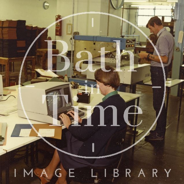 The Cedric Chivers bookbinding works at Portway House, Combe Park, Bath c.1984