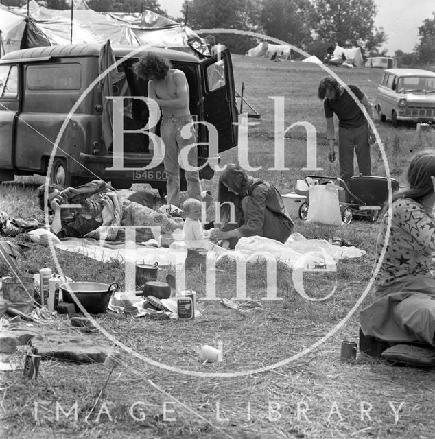 After the Glastonbury Free Festival, Somerset 1971