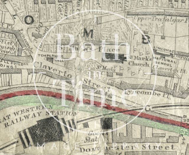 Detail of the St. Mark's Road, Bath area of the Cotterell Map 1852