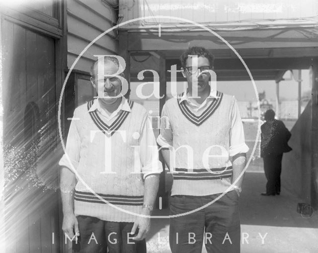 Two unidentified Bath Cricket players c.1963