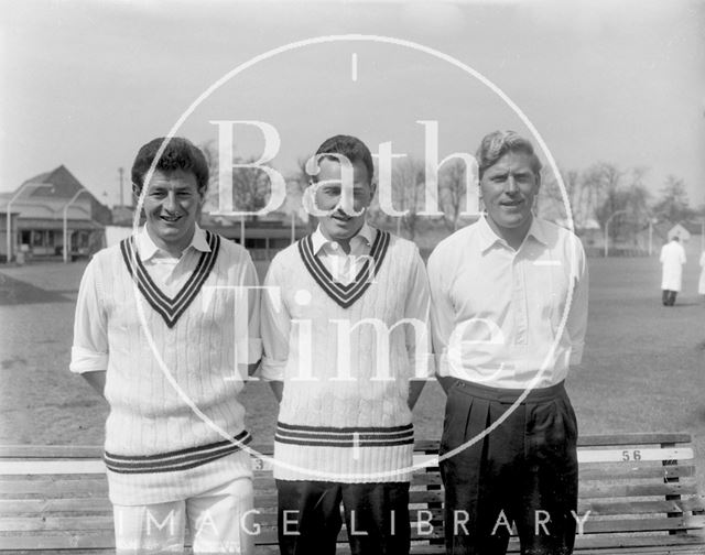 Three unidentified Bath Cricket players c.1963