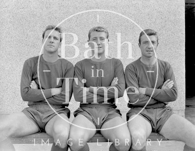 Three players for an unidentified football team local to Bath c.1963