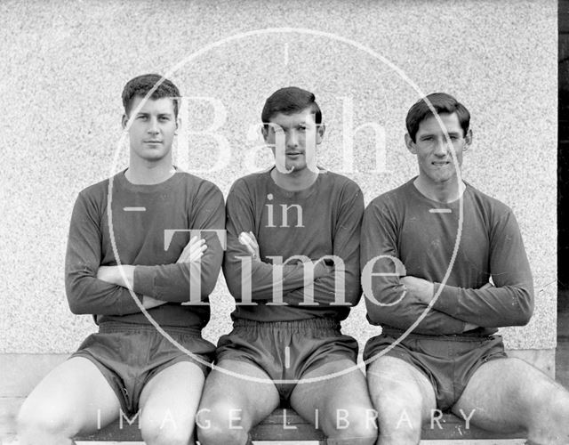 Three players for an unidentified football team local to Bath c.1963