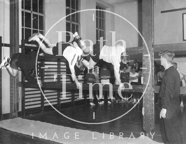 Bath City football club training in the gym c.1963