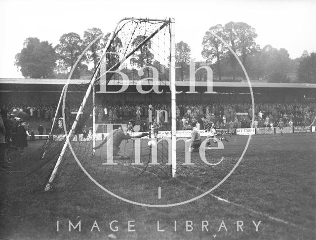 Goalmouth action at Bath City Football Club c.1962