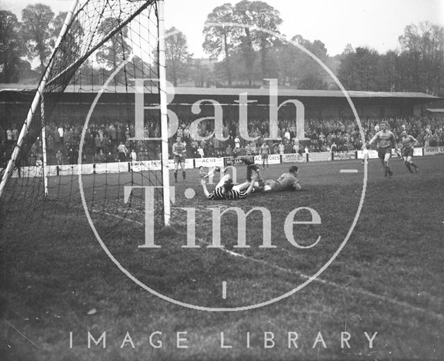 Goalmouth action at Bath City Football Club c.1962