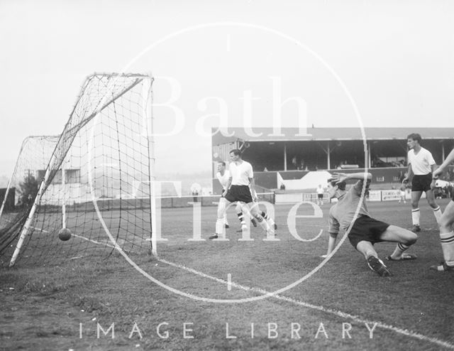 Bath City score at Twerton Park, Bath c.1963