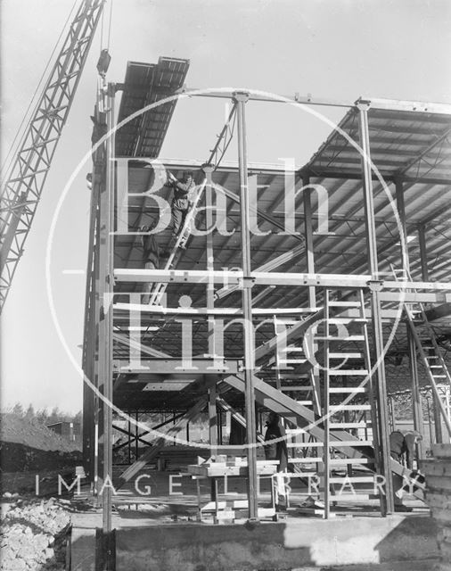 An unidentified building in the Bath area under construction c.1963