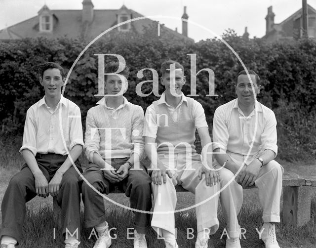 Four cricketers in Bath c.1963