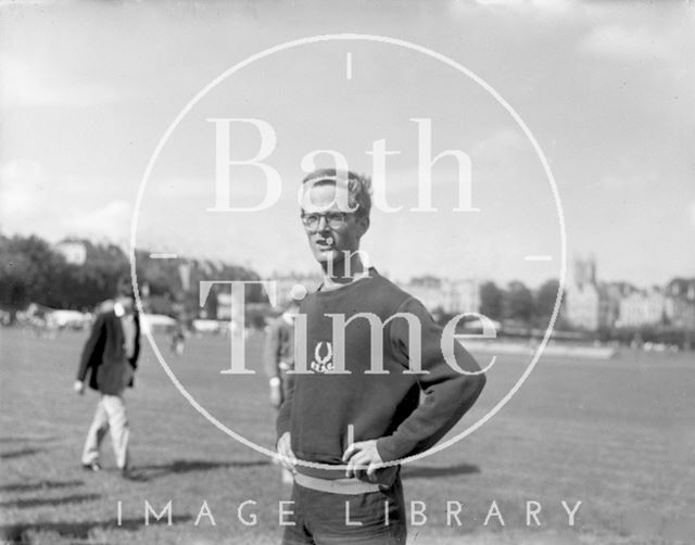 An athletics competitor on the Recreation Ground, Bath c.1963