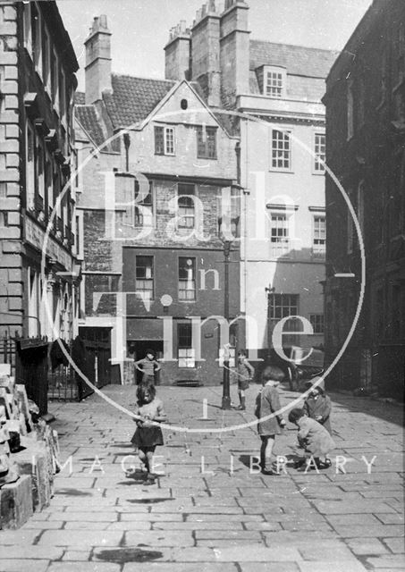 Children playing in North Parade Buildings (previously Gallaway's Buildings), Bath c.1930