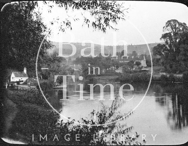 The River Avon, probably at Swineford, gloucestershire c.1900