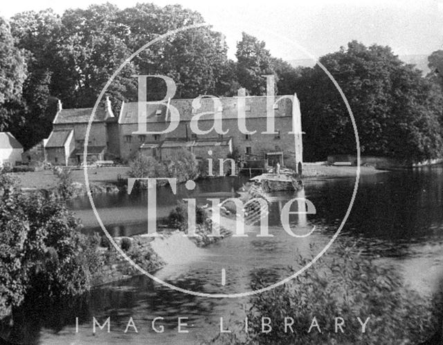 Bathampton Mill and weir near Bath c.1900