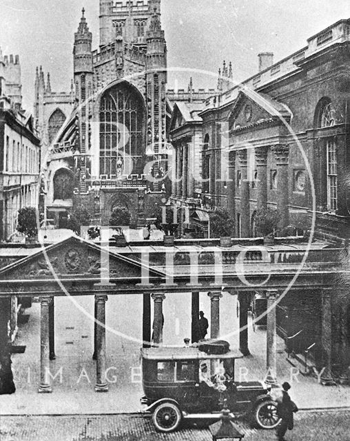 The Colonnade and Abbey Church Yard, looking towards the West door of Bath Abbey c.1910