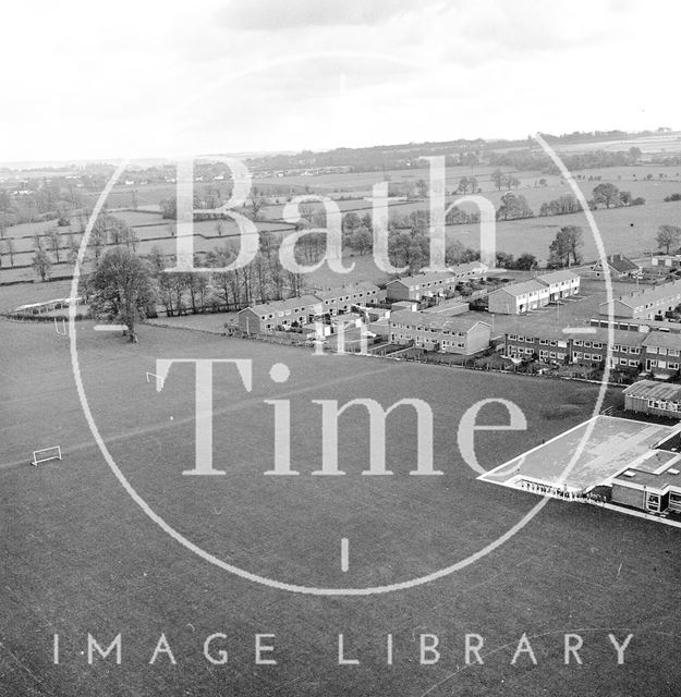 Aerial view from a helicopter of Keynsham, Somerset 1970