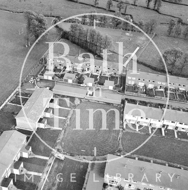 Aerial view from a helicopter of Keynsham, Somerset 1970