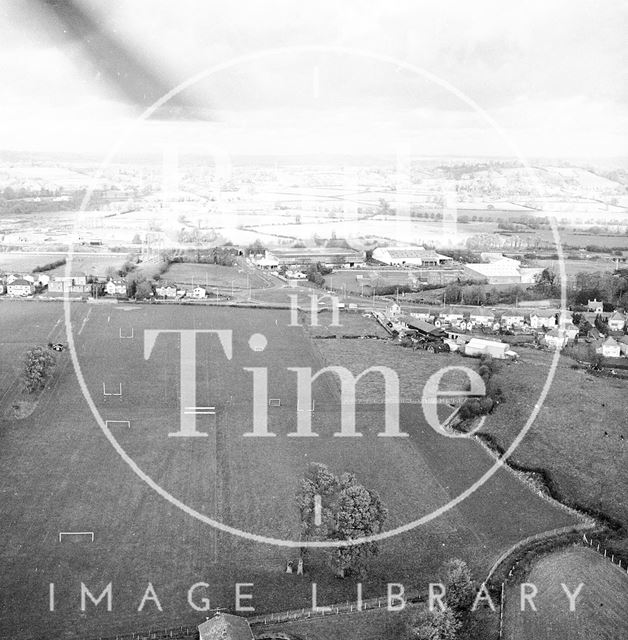 Aerial view from a helicopter of Keynsham, Somerset 1970