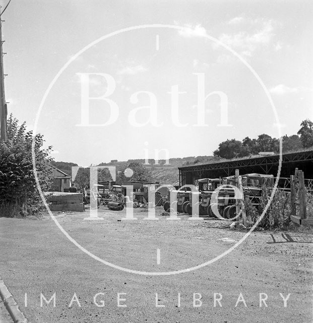 Tractors and farm storage buildings, Box Road, Bathford. Batheaston Relief Road affected areas 1971