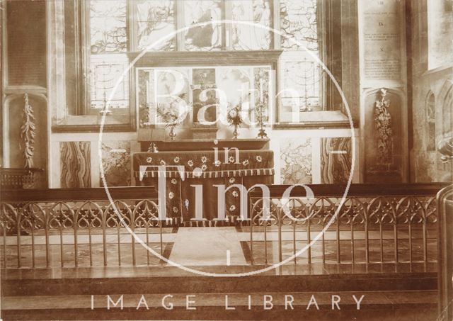 Reredos of altar of St. Mary's Church, Bitton, Gloucestershire c.1910