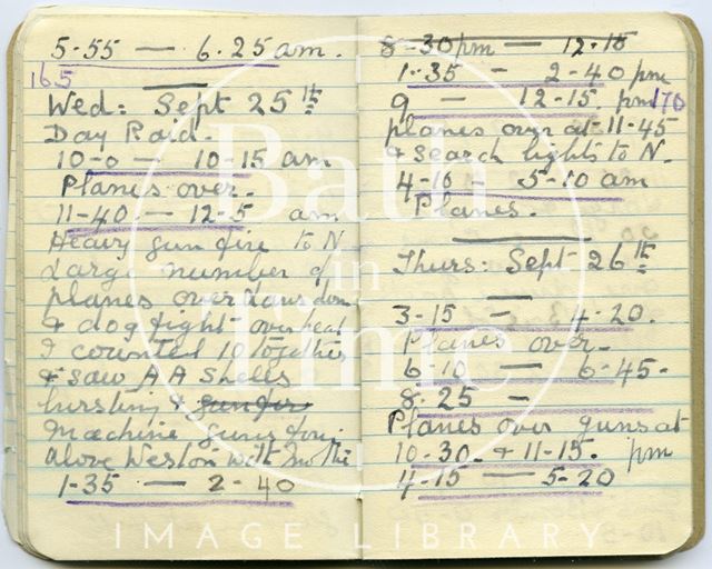 Pages from a Bath Firewatcher's Diary during WWII 1940-1941