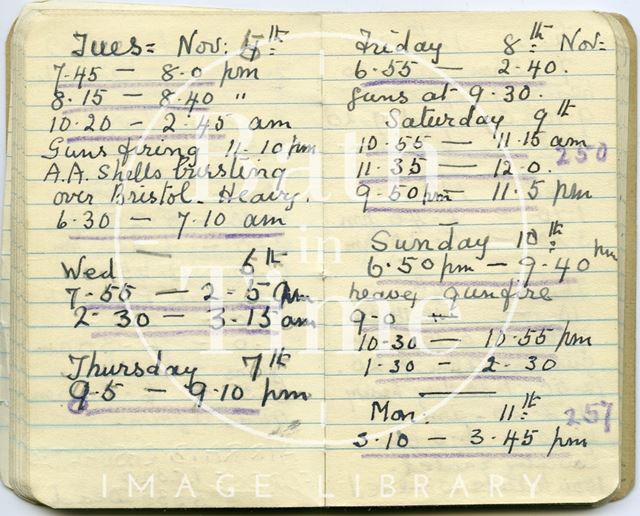 Pages from a Bath Firewatcher's Diary during WWII 1940-1941