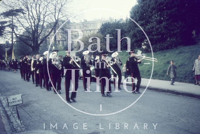 Salvation Army and Cubs Parade, Royal Avenue, Royal Victoria Park, Bath c.1970