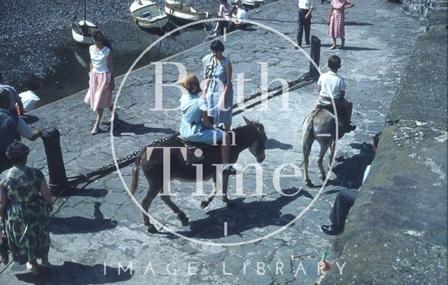 Donkey rides in Clovelly, Devon c.1959