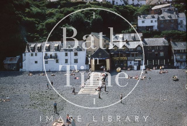 Harbour side cottages in Clovelly, Devon c.1959