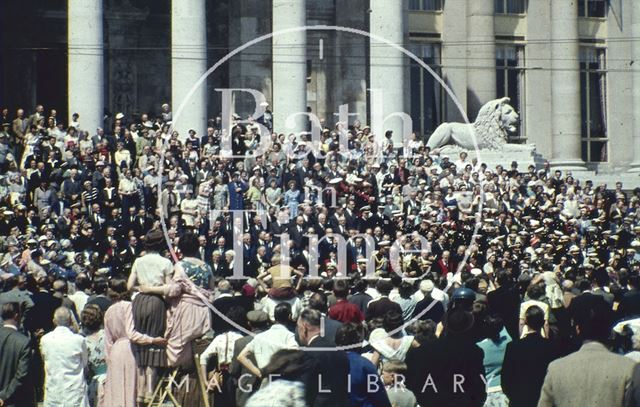 Royal Parade outside Portsmouth Town Hall, Hampshire c.1959