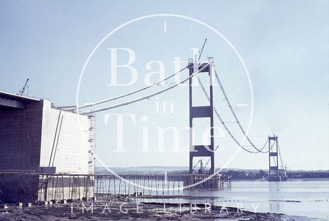 Constructing the first Severn Bridge, Gloucestershire 1963