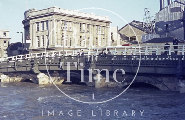 Floods at the Old Bridge, Bath c.1960