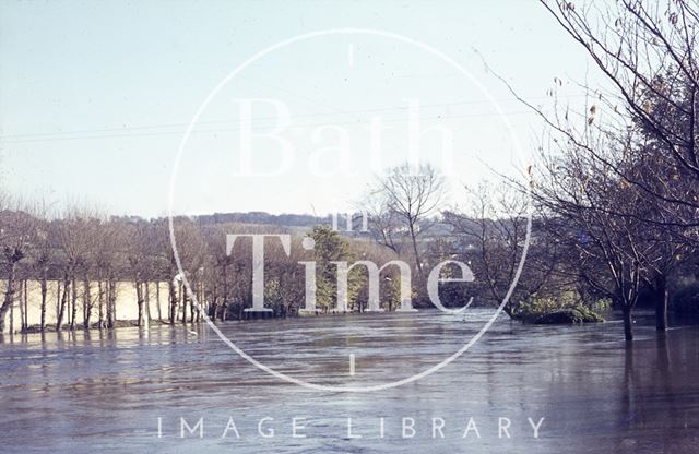 The flooded River Avon, Bath c.1963