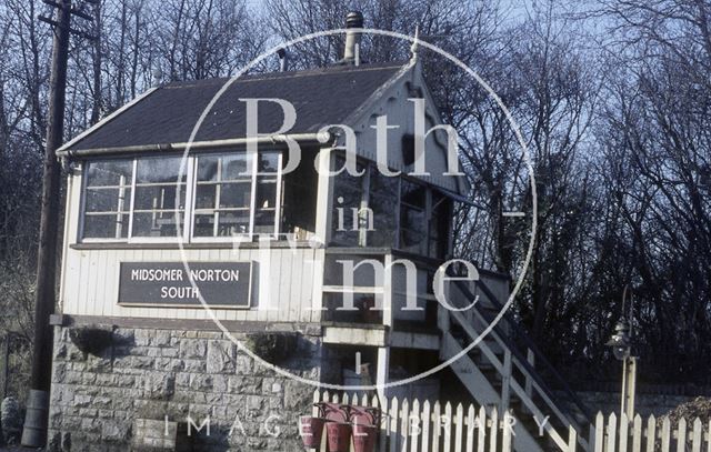 The signal box at Midsomer Norton South, Somerset c.1965