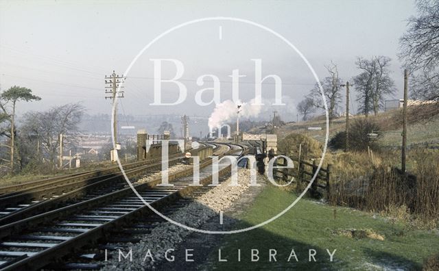 A steam train near Midsomer Norton, Somerset c.1965