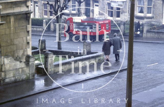 View fom the window of 4, Chaucer Road, Bath, with Norton Dairies milk float in the background c.1960