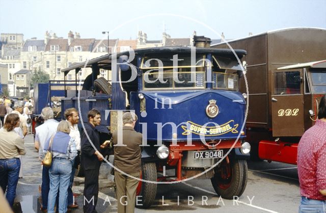 A Super Sentinel steam wagon at a rally in Bath c.1980?