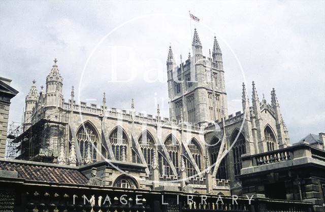 Bath Abbey undergoing restoration c.1980