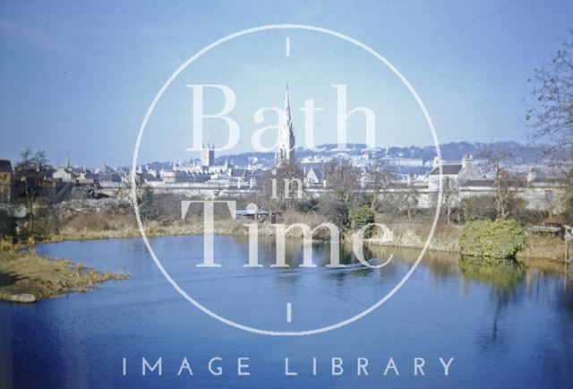 View of Bath across the basin at Sydney Buildings on the Kennet and Avon Canal c.1960