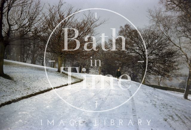 The Avenue in Alexandra Park in snow, Bath 1962