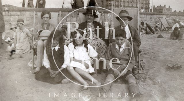 On the beach at Weston-Super-Mare, Somerset c.1920