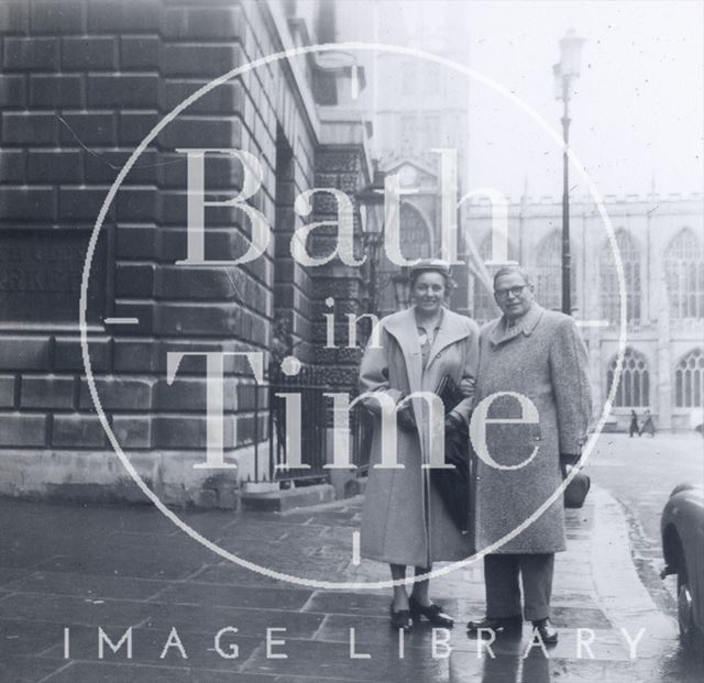 Outside the Guildhall Markets entrance, Bath c.1940