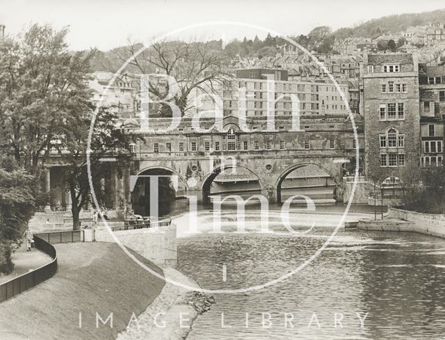 View of Pulteney Bridge and Parade Gardens, Bath 1973